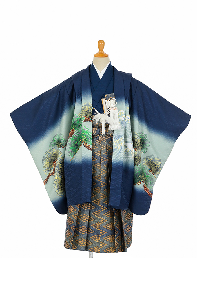 紺かぶと渦波大龍　花菱袴