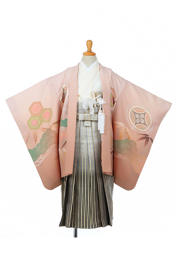 ピンクベージュ松鷹金ぼかし袴