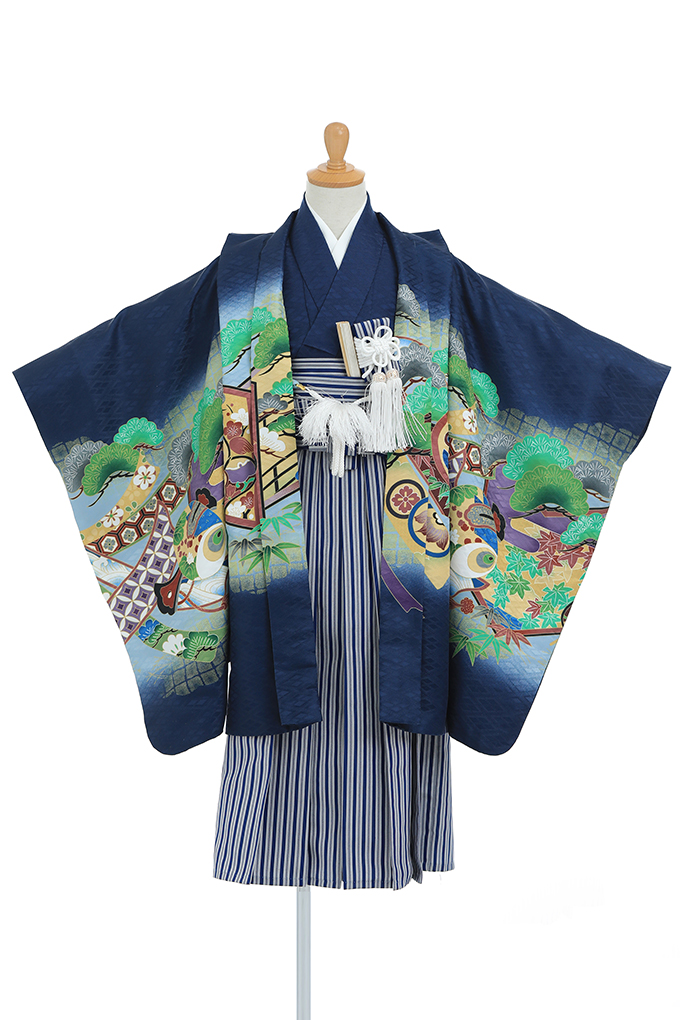 紺色のしめ大袖