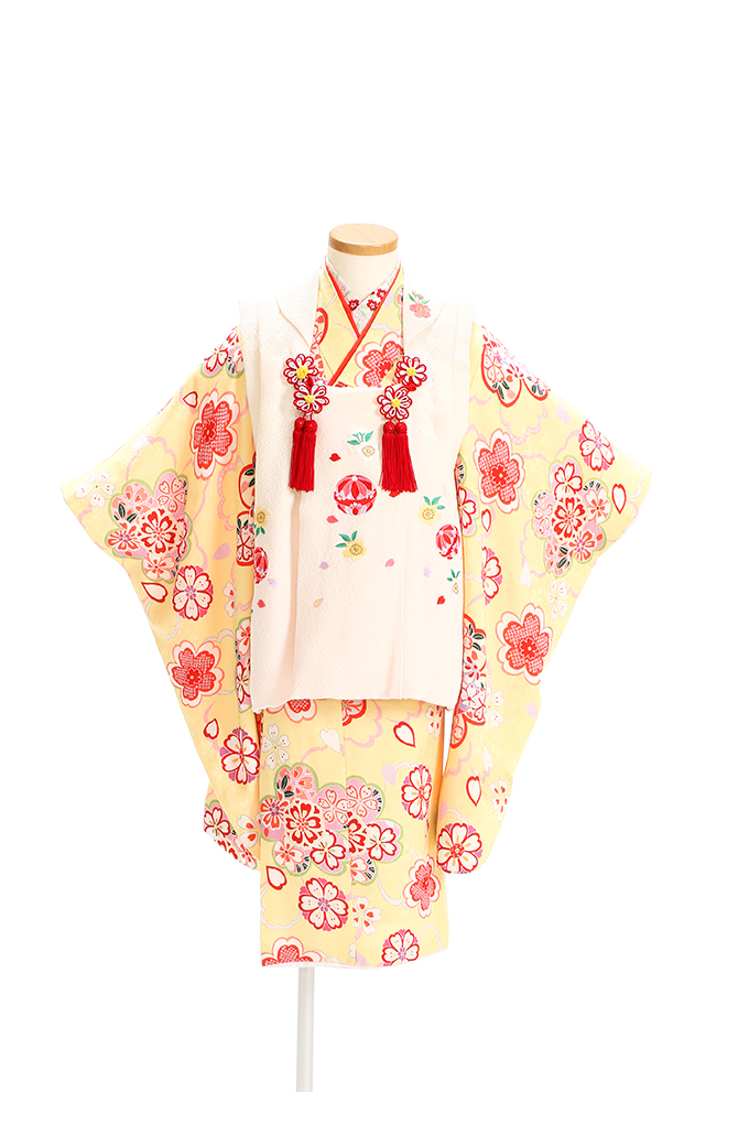 白・クリーム花柄