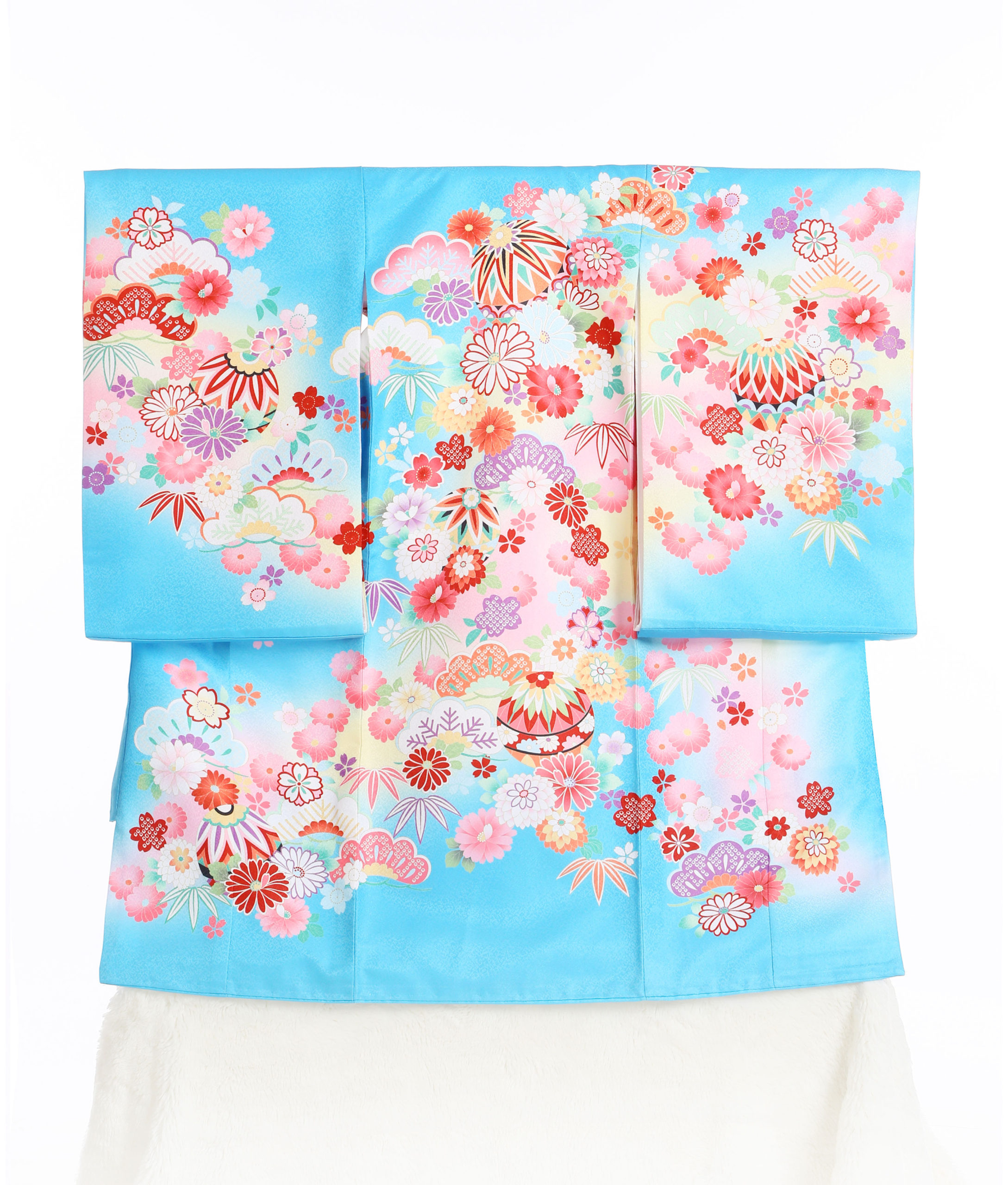 水色桜菊花てまり