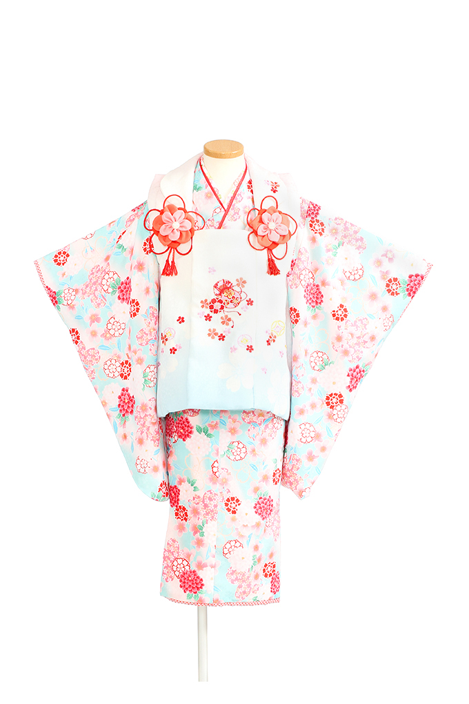 白ぼかし水色 桜