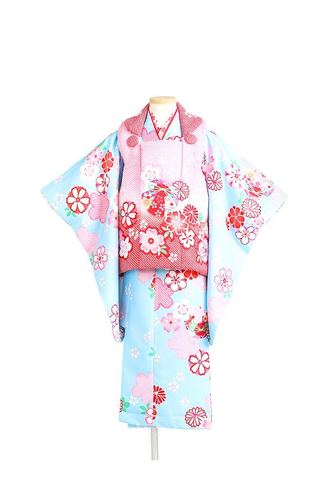 かのこ/水色花柄