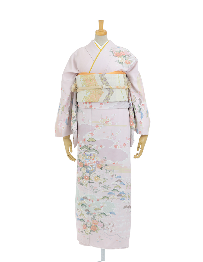 ピンク色彩吉祥文様